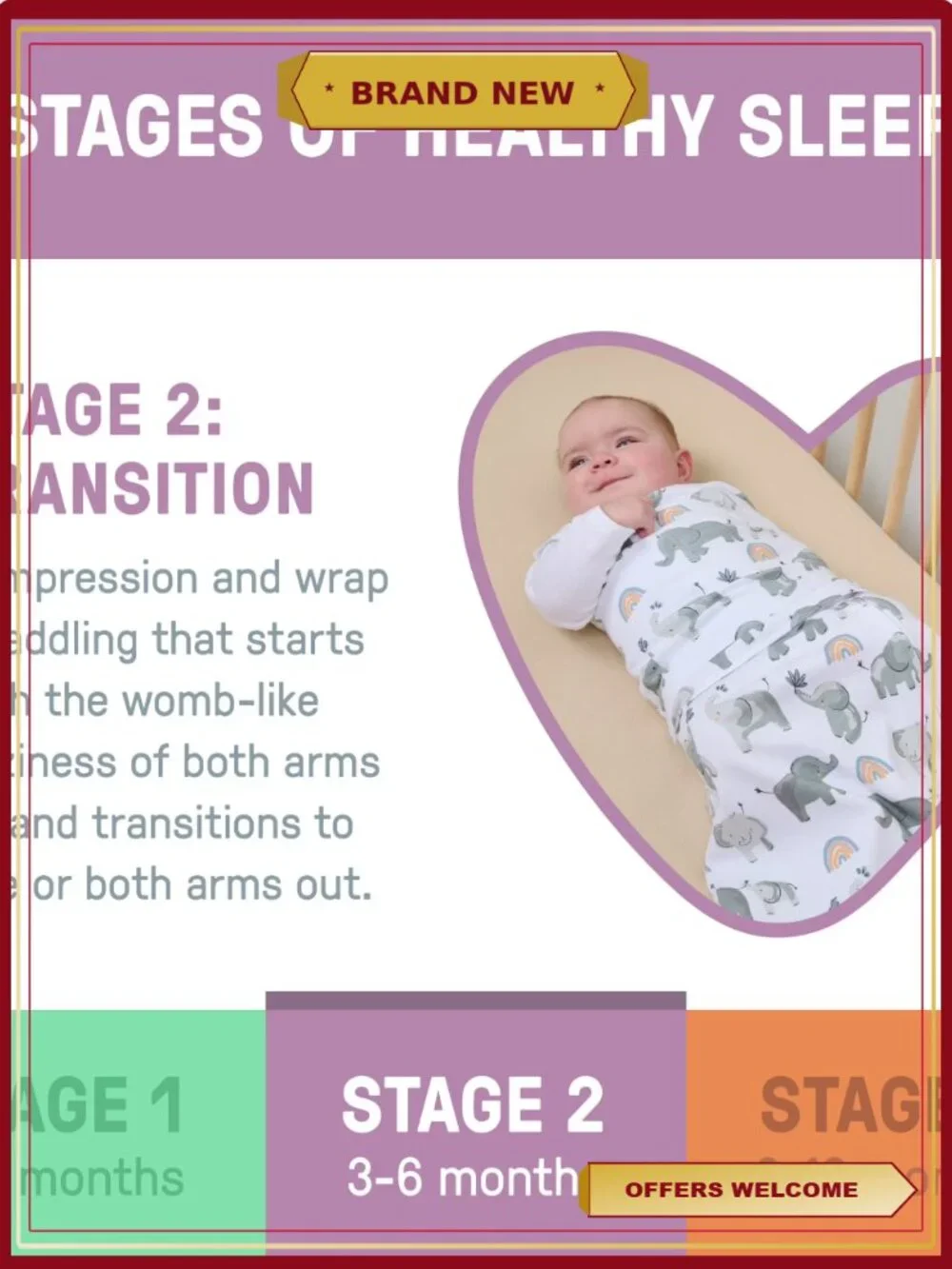 Convertible Baby Swaddle Size 3-6 Months 14-18 lbs Sleep Sack